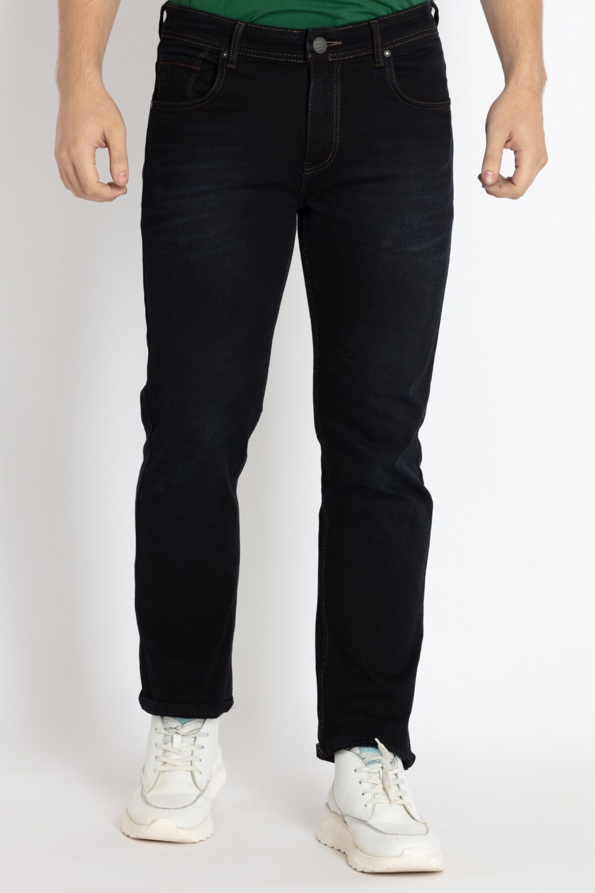 Mens Straight Fit Dark Washed Denim