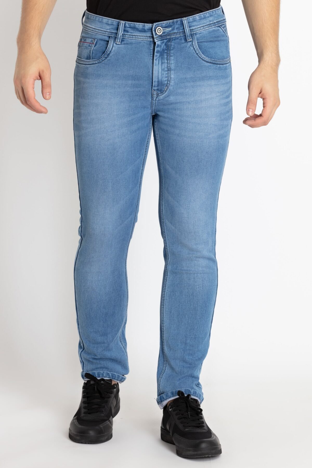 Mens Straight Slim Fit Light Washed Denim