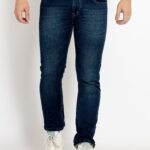 Mens Straight Slim Fit Mid Rise Denim