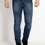 Mens Straight Slim Fit Mid Rise Denim