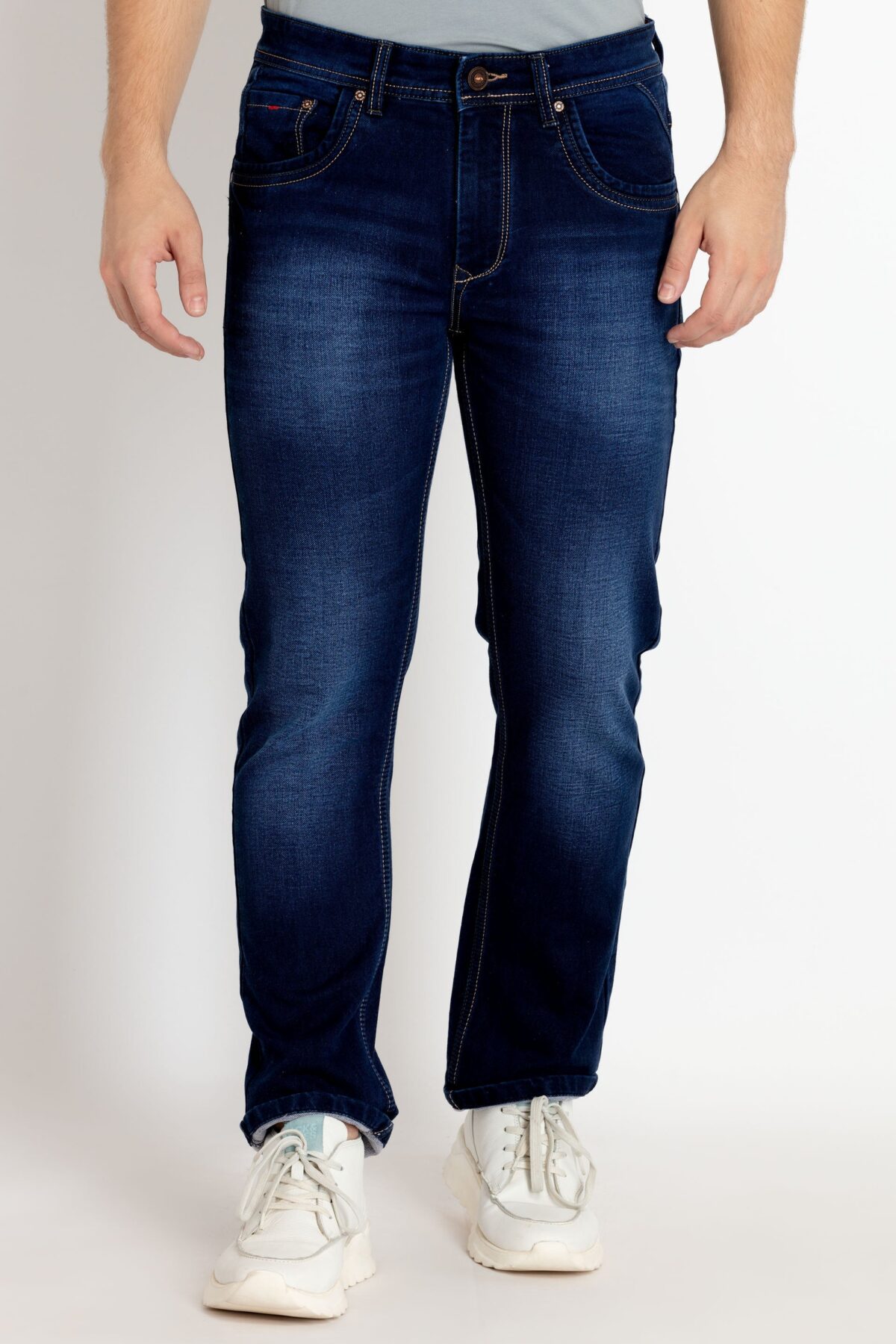 Mens Straight Fit Mid Rise Denim