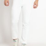 Mens Straight Slim Fit Mid Rise Denim