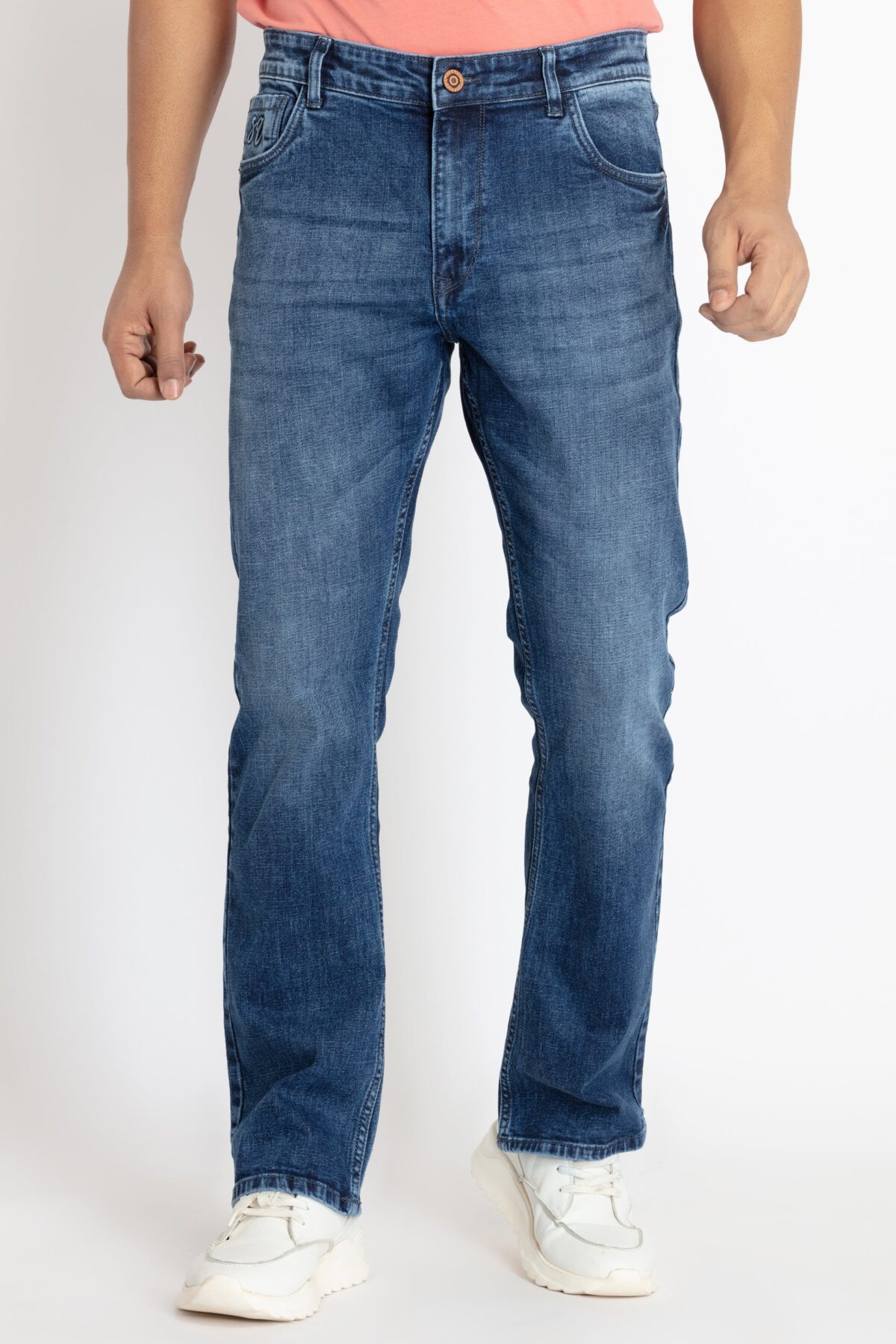 Mens Boot Cut Fit Light Washed Denim