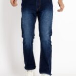 Mens Boot Cut Fit Dark Washed Denim