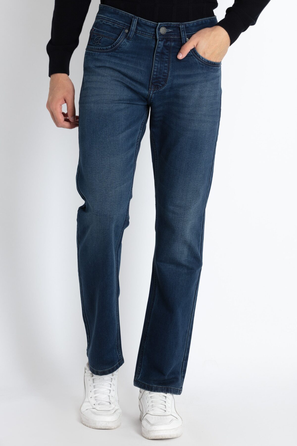 Mens Solid Straight Fit Denim
