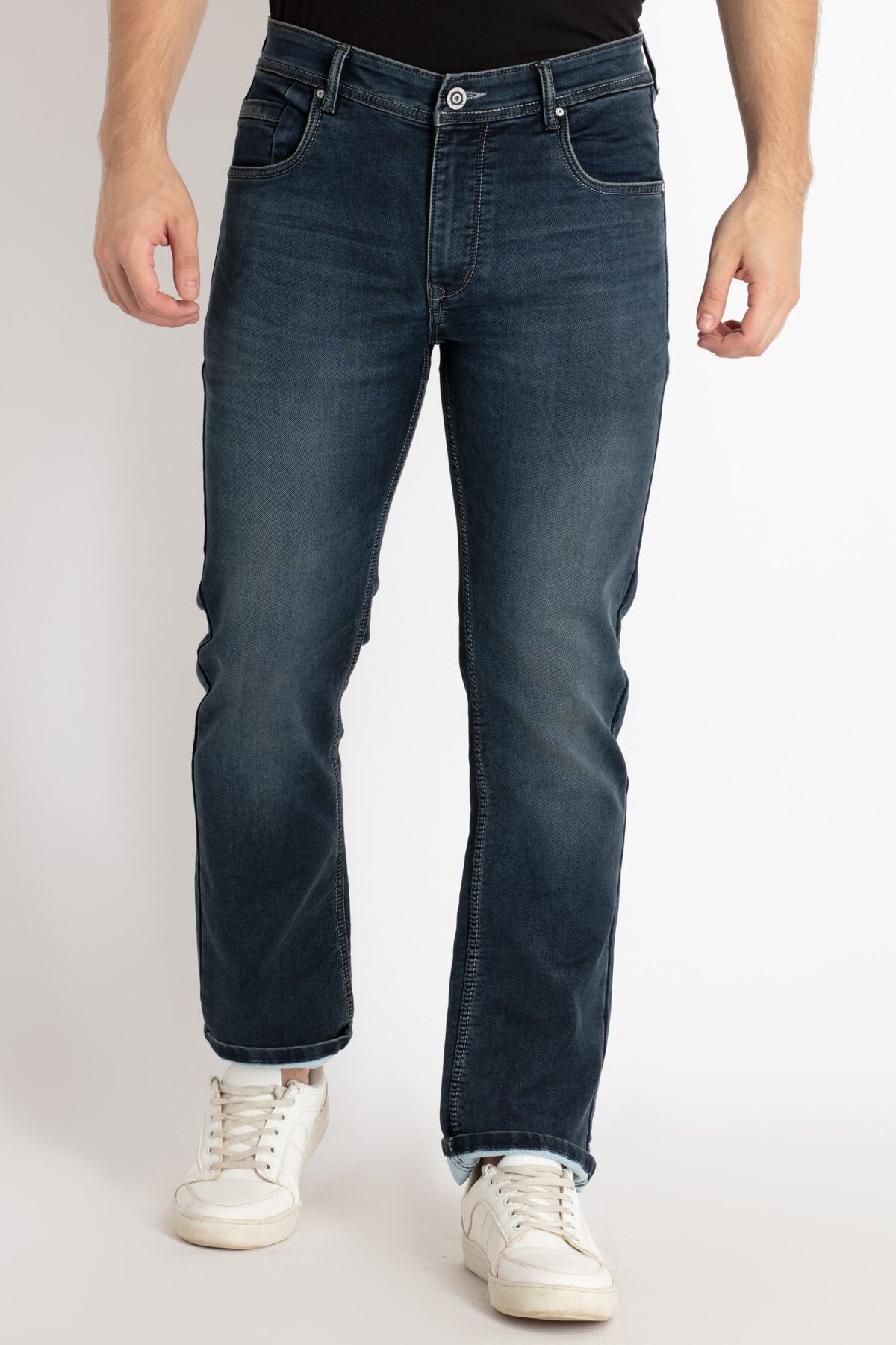 Mens Straight Fit Washed Denim