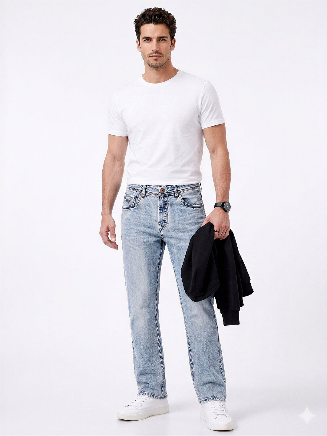 Light Wash Straight Fit Jeans