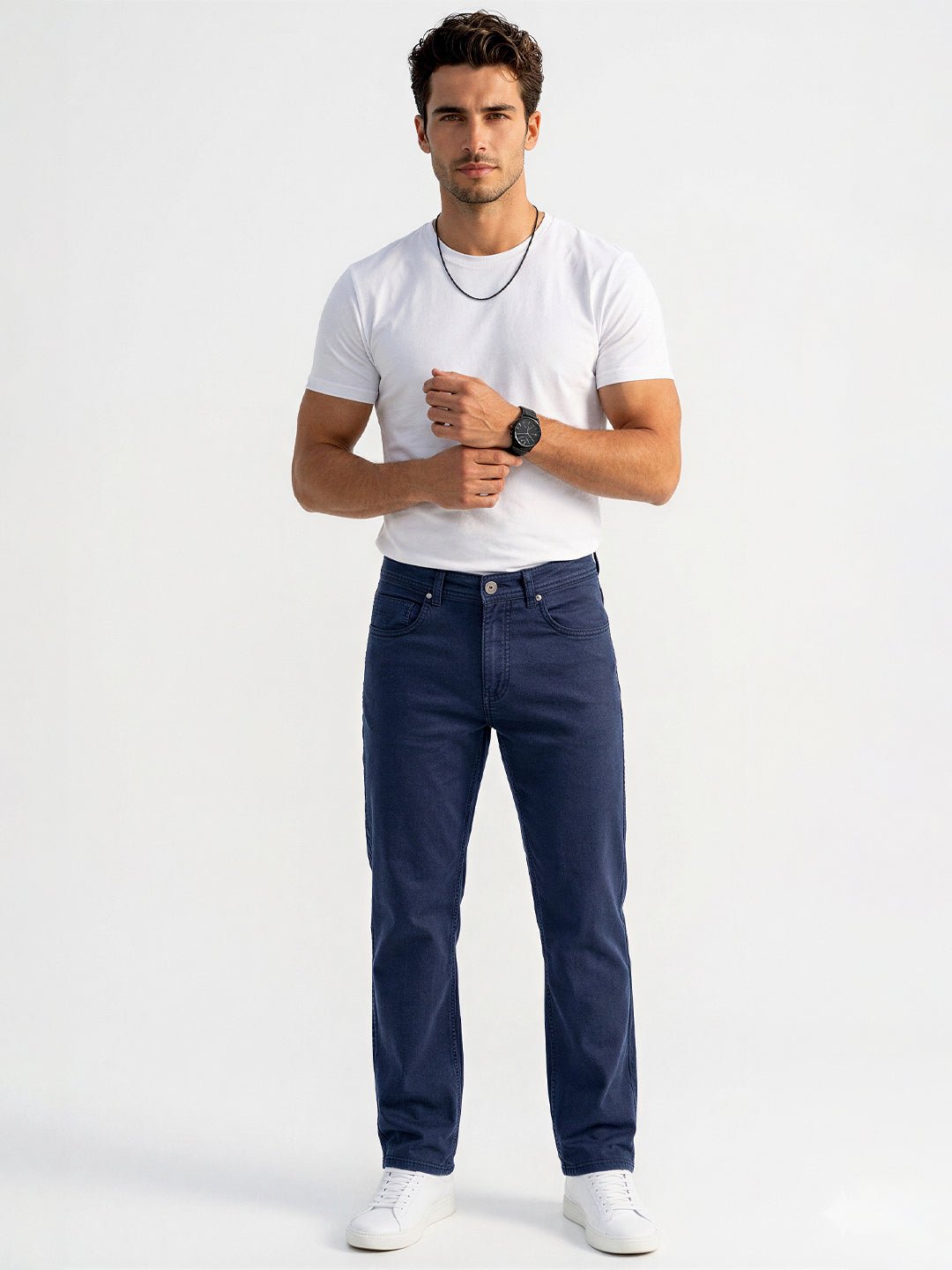 Navy Straight Fit Jeans