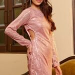 Aylin Pink Sequins Dress