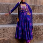 Aarya blue printed anarkali set