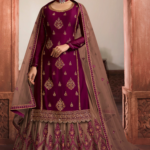 Alia Bhatt Shalwar Kameez ? Wine Embroidered Set