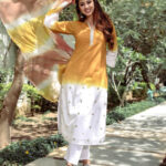 White Tie-Dye With Dupatta