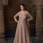 Anarkali Gown for Reception Party Wear Dupatta Suit