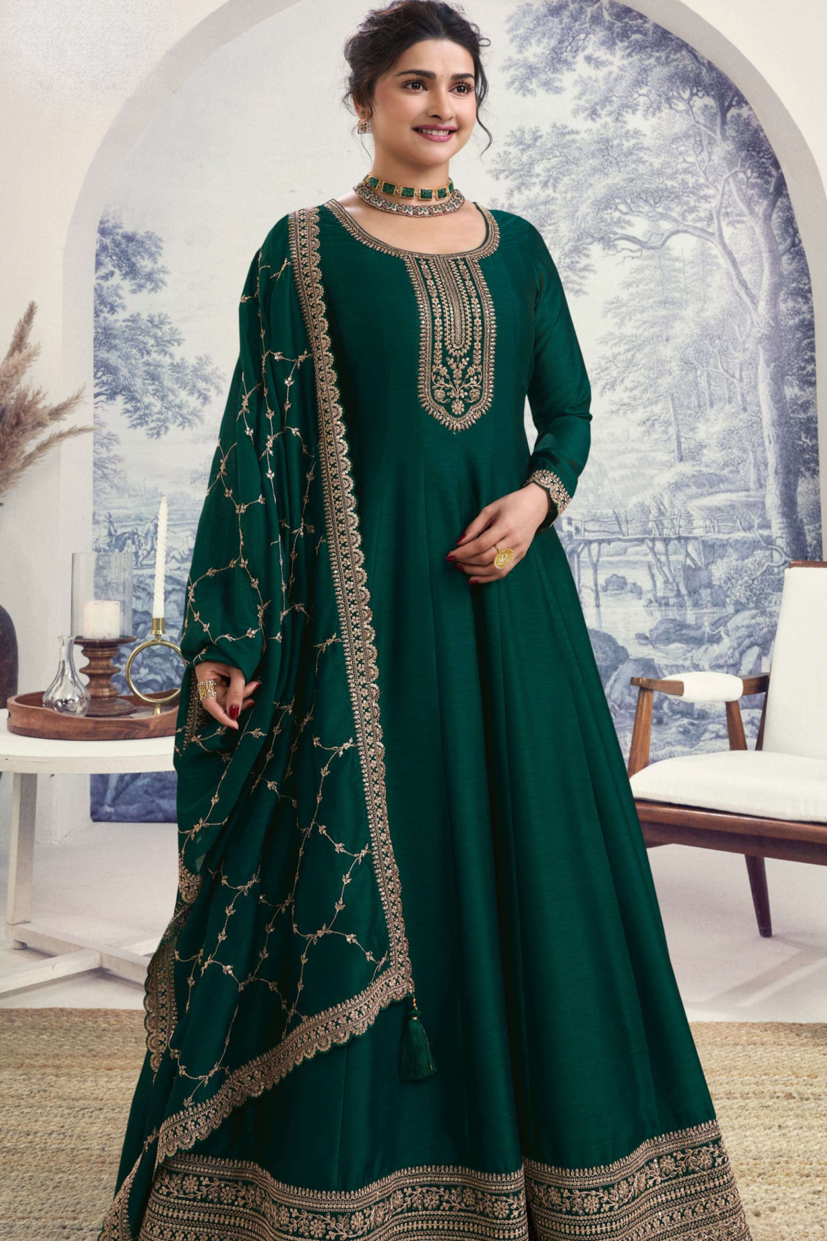Anarkali Suits Georgette Full-Flared Reception Party ear Gown