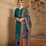 Teal Green Salwar Kameez with Embroidery Available in USA