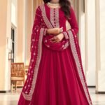 Designer Anarkali Suit Heavy Embroidery Worked Dupatta Gown