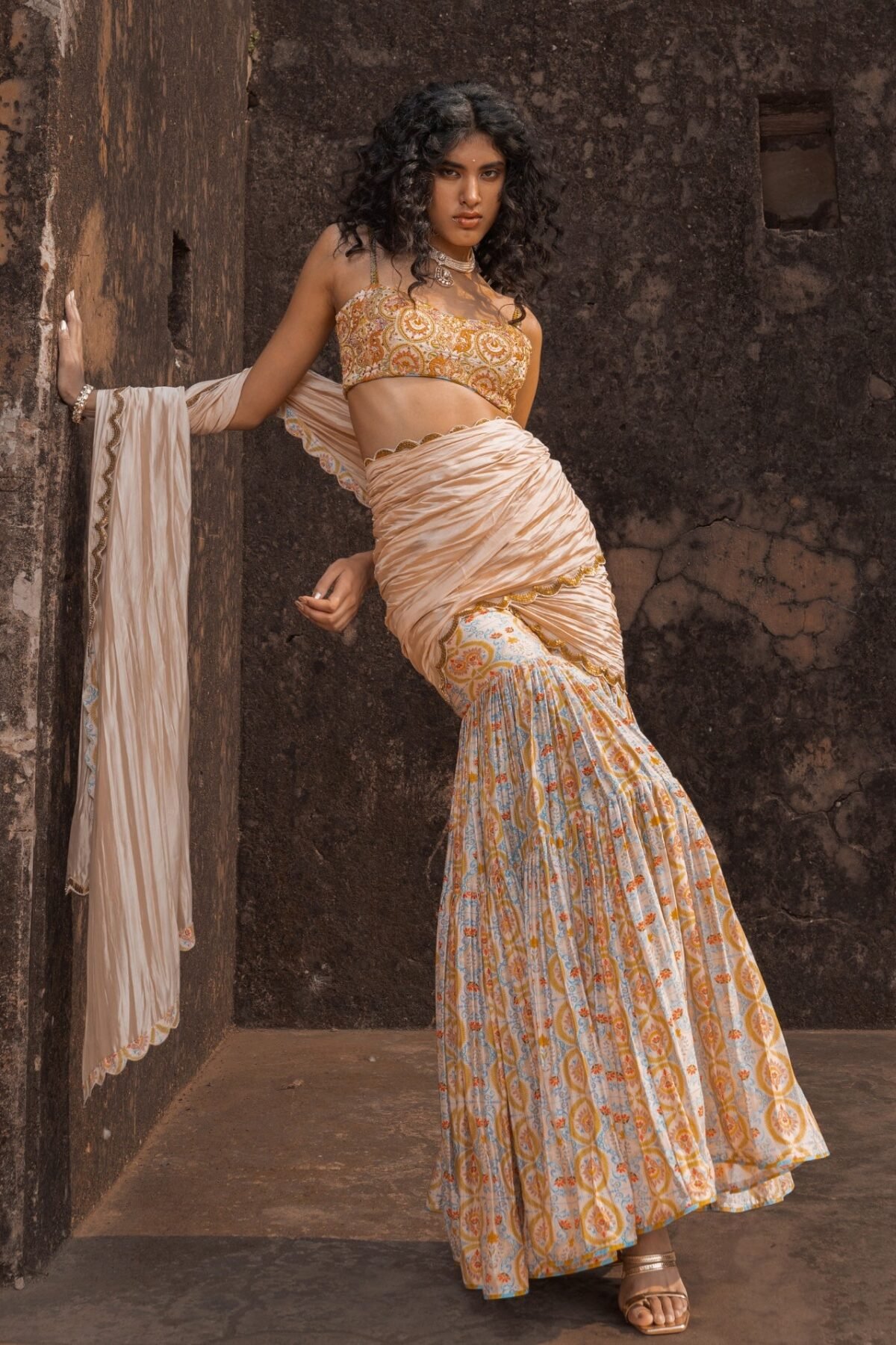 Buttercup noor gharara sari set