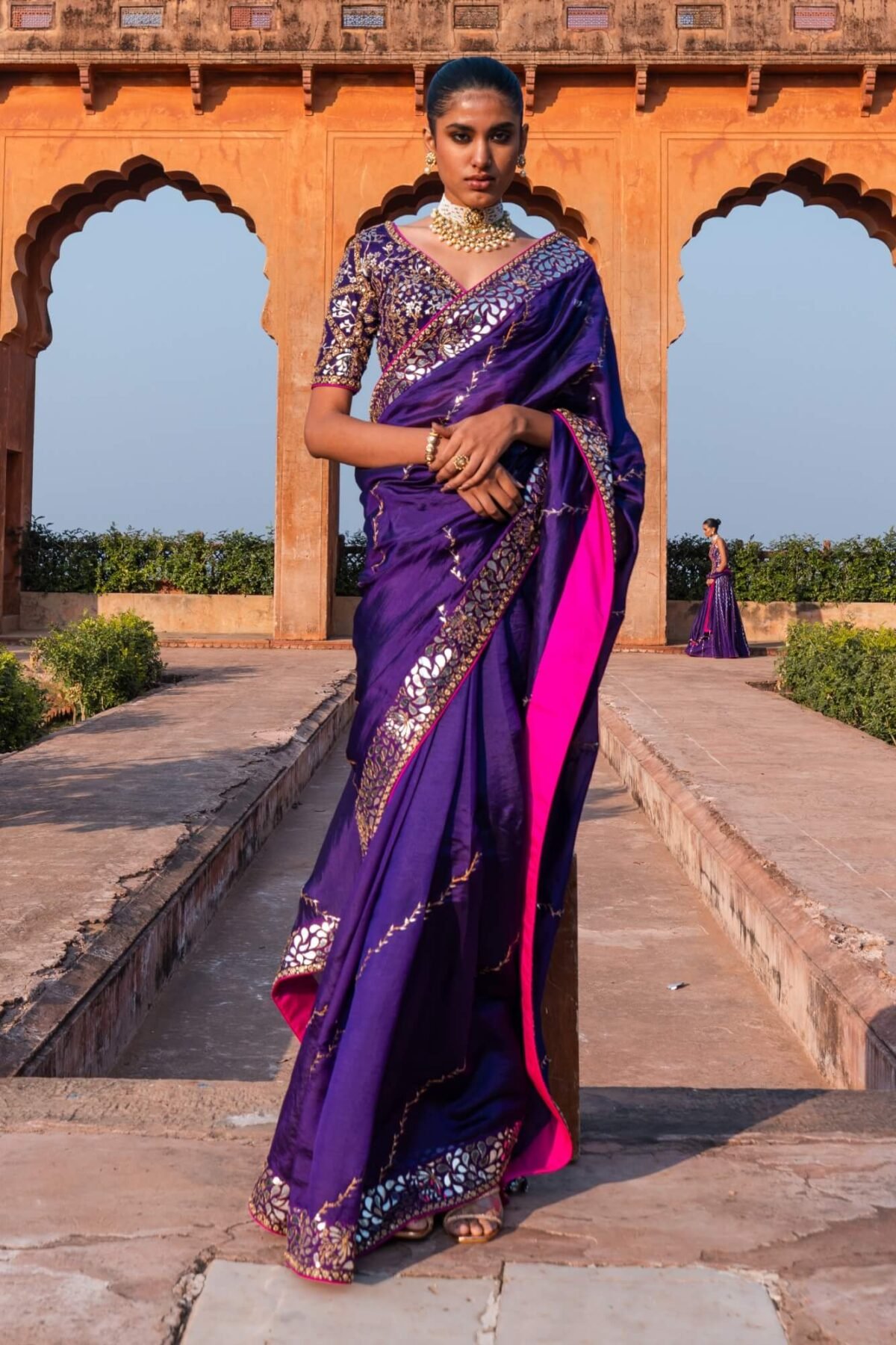 Purple classic silk sari and blouse