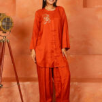 Rust Orange Handwork Co-Ord Set