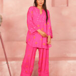 Gulabi Pink Bandhej Co-Ord Set