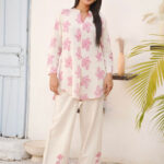 Cream & Pink Cotton Slub Co-Ord Set
