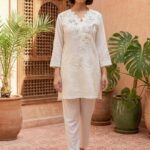 Cream Cotton Handwork & Embroidered Co-Ord Set