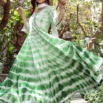 Green Tie-Dye Anarkali Set