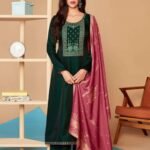 Elegant Green Salwar Kameez Plazzo Suit With Dupatta for wedding