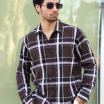 Bloom State Dark Brown Check Full Sleeve Shirt