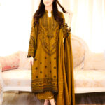 Brown Heavy Faux Georgette Embroidered Palazzo Set with Dupatta