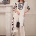 White Pure Natural Crepe Top & Farshi Palazzo