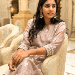 Mauve Mul Chanderi Kurta Set With Embroidery