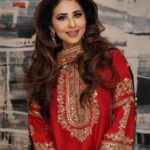 Red Heavy Malay Silk Top with Farshi Salwar & Organza Dupatta
