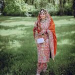 Long Punjabi Style Suit Set with Embroidered Farshi Salwar & Dupatta
