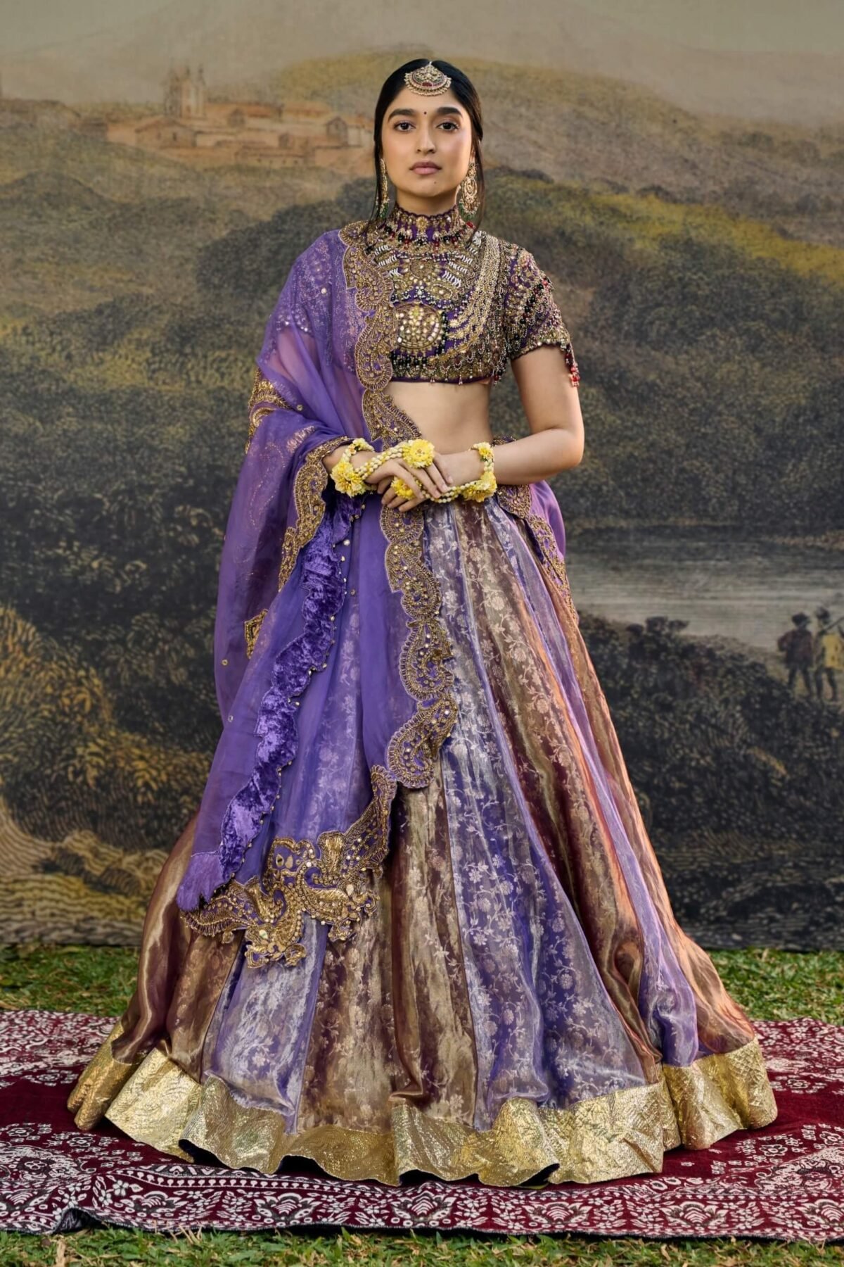 Rangmala plum purple lehenga set