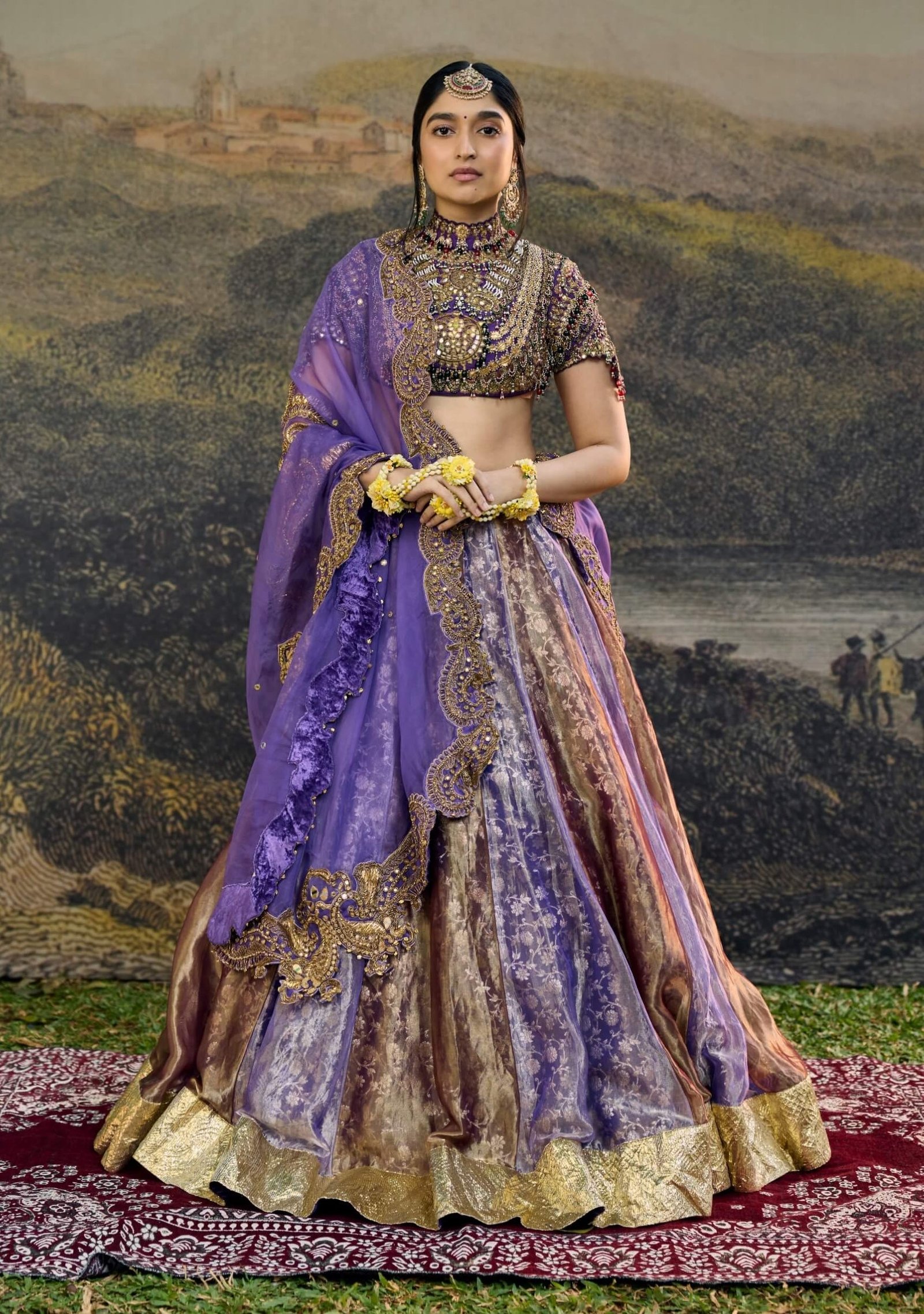 Rangmala plum purple lehenga set