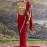 Vihana red sari, blouse and harness