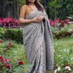 Chandi rang silver rust heritage sari and blouse