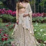 Shahi saaz ivory brown lehenga set