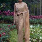 Kanak tara gold crystal sari and blouse