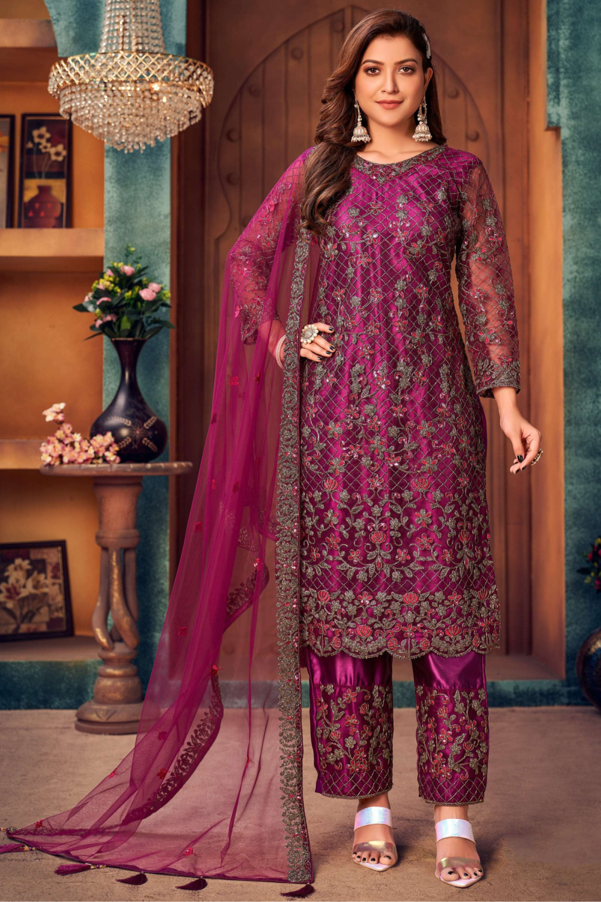 Purple Salwar Kameez Online USA for Party & Festive