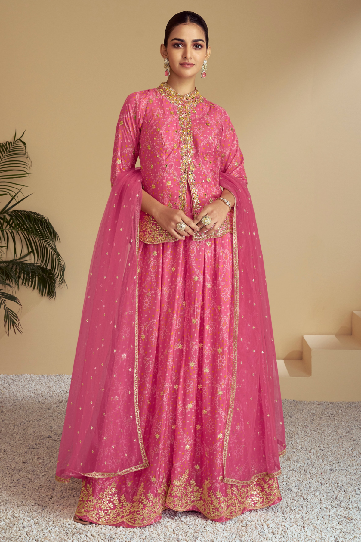 Sharara For Women In Pink For Wedding Wear With dupatta