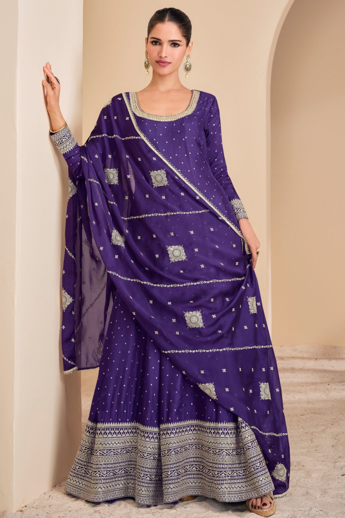 Anarkali Gown Party Wear Dupatta Dress