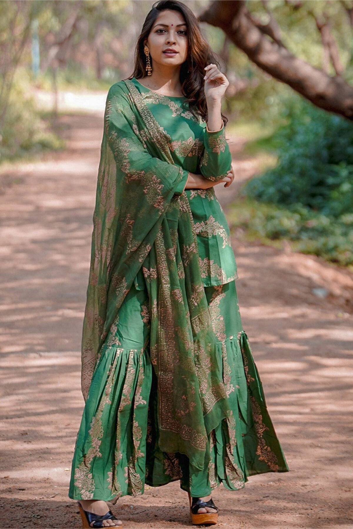 Cotton Green Sharara Set