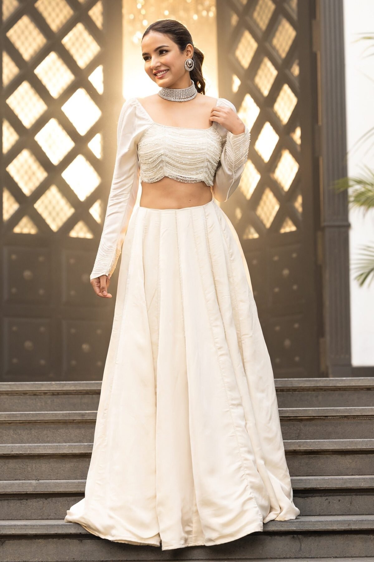 Western Whimsy Ivory Lehenga Set