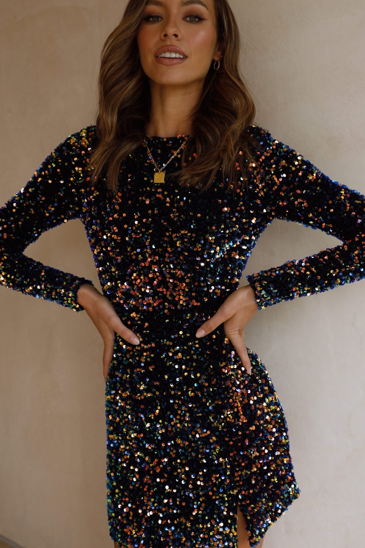 Felicia Mini Dress - Navy/Multi Sequin