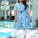 Blue Dhoti Cotton Set
