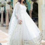 White Georgette Anarkali Set
