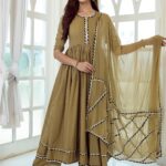 Brown Lace Work Suit Set