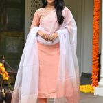 Peach Embroidered Kurta Set
